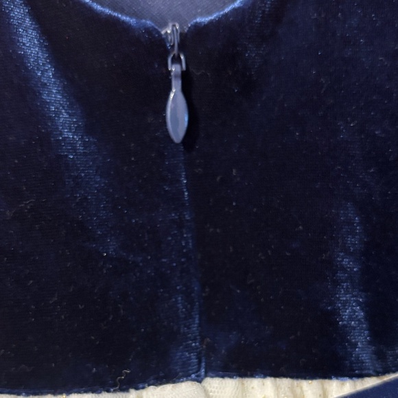 Elegant Navy and Cream Kids Dress - Picture 4 of 5